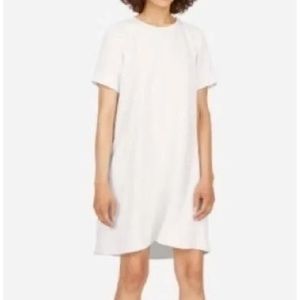 New Everlane Japanese GoWeave Zipper Back Short Sleeve Shift Dress White Size 6